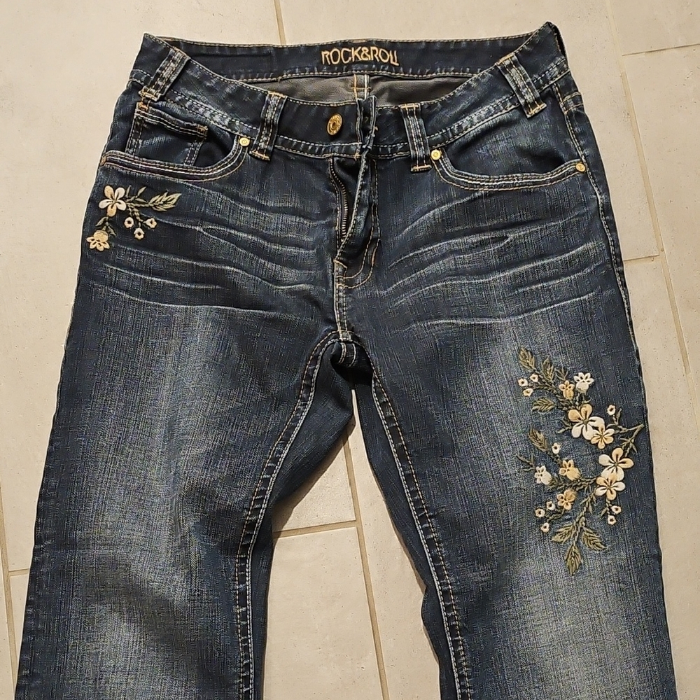 Rock & Roll Women's Embroidered Boot Cut Jeans